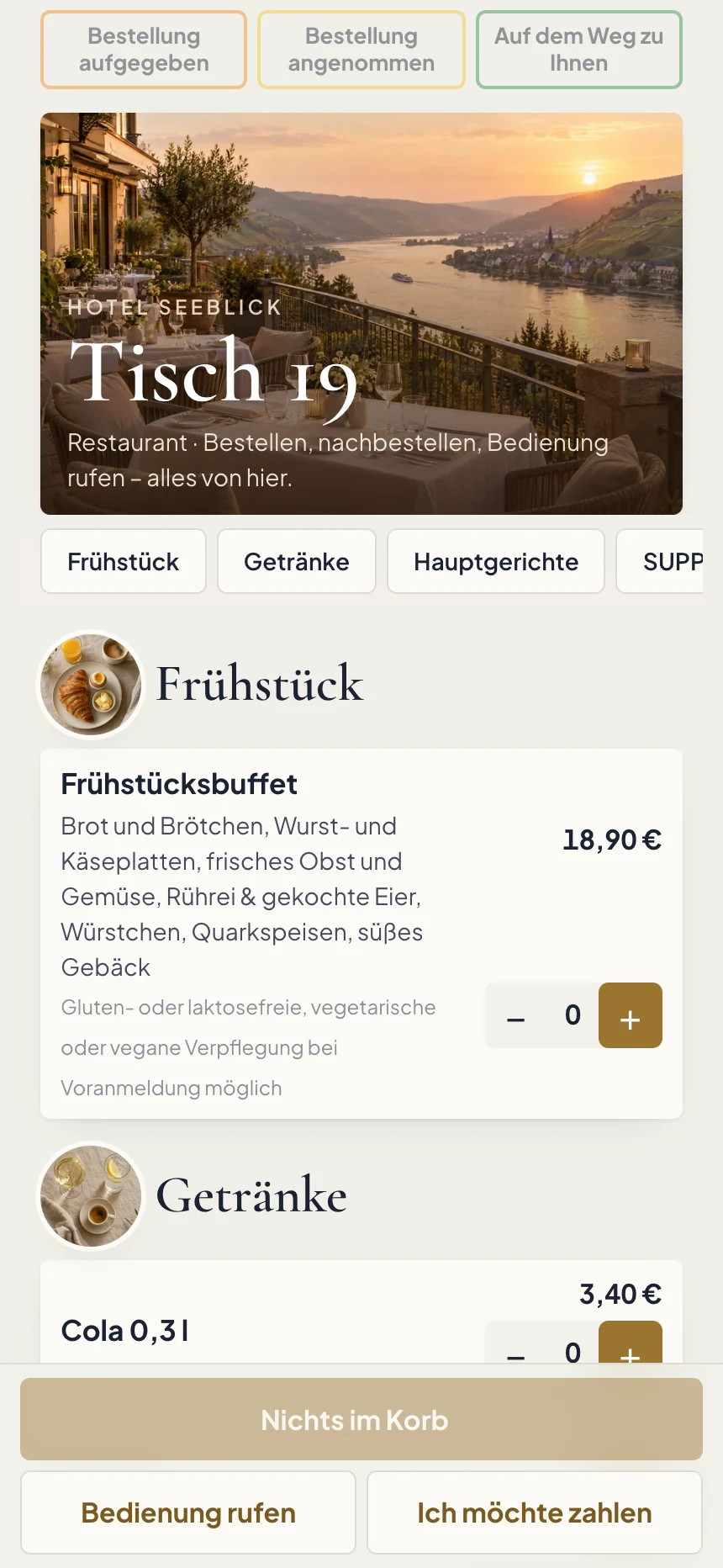 Die Seite am Tisch