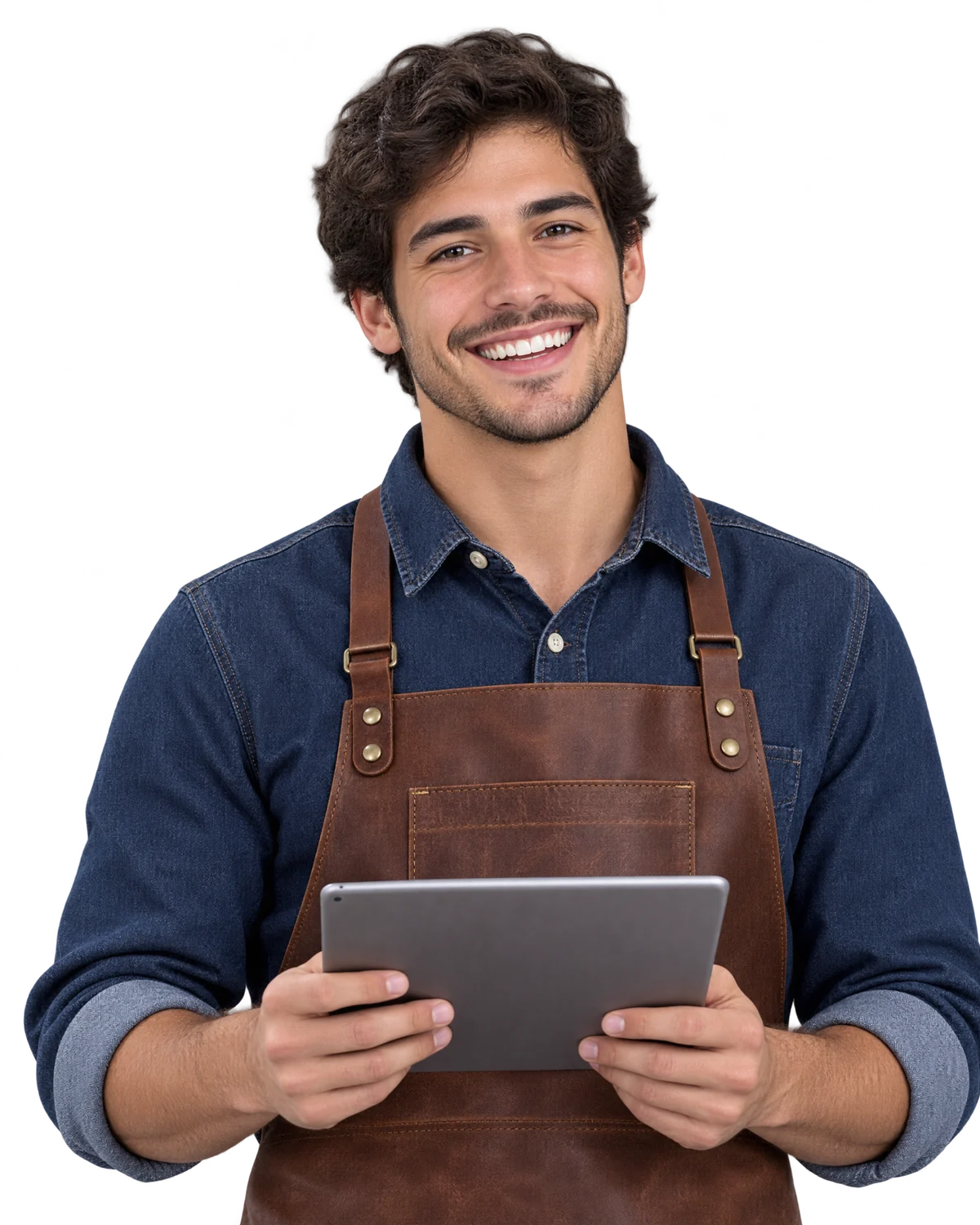 Servicekraft mit Tablet
